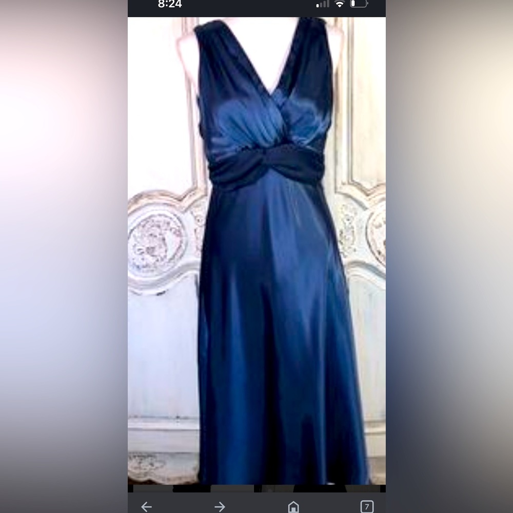 Rabbit rabbit rabbit designs Teal blue satin sleeveless dress